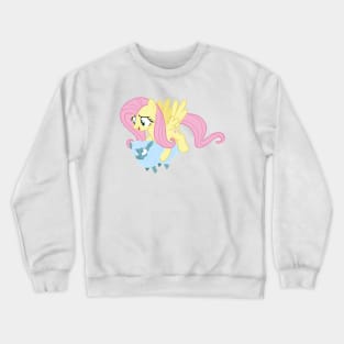 Fluttershy saving a tiny ewe 1 Crewneck Sweatshirt